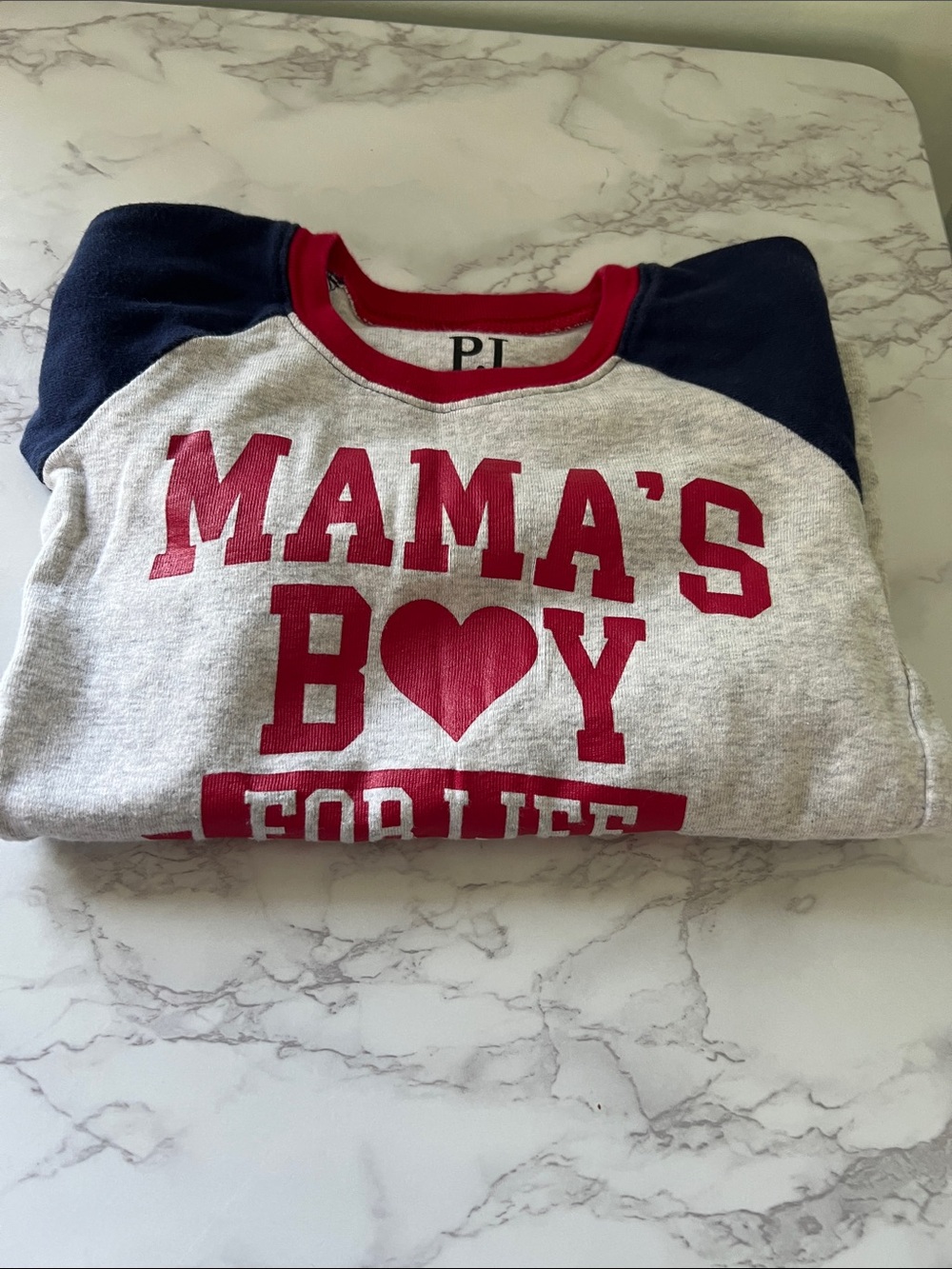 Kids 'Mama's Boy' Grey & Navy Graphic Sweatshirt